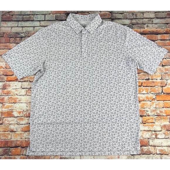 Straight Down Mens Golf Cocktails All Over Polo White Toledo CC Performance XL - Picture 2 of 8